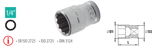Capete chei tubulare cu dublu hexagon 1/4” - DH