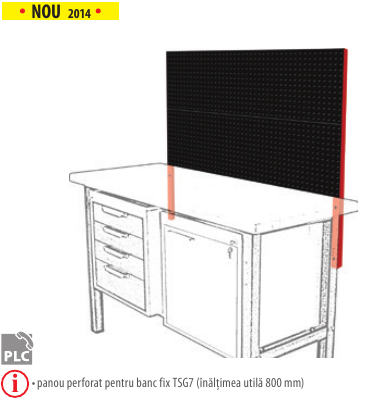Panou perforat pentru banc fix TSG7