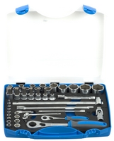 Trusa capete chei tubulare 1/2" si 1/4" in cutie - 190BI6P43
