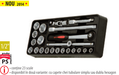 Modul PVC cu 23 capete chei tubulare-accesorii 1/2”