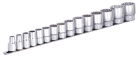 Set de capete chei tubulare 1/2", pe șina - 190H12P15IN