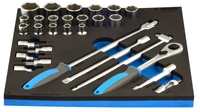Set de capete chei tubulare 1/2" in suport SOS - 964/19SOS