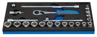 Set de capete chei tubulare 3/8" in suport SOS - 964/25SOS