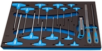 Set de surubelnite cu maner in T in suport SOS - 964/34SOS