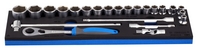 Set de capete chei tubulare 1/2" in suport SOS - 964ECO19
