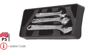 Modul PVC cu 3 chei reglabile cu rolă-cromate