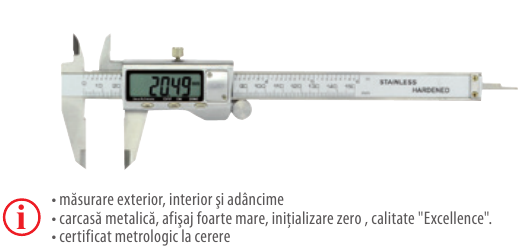 Şublere digitale cu carcasă metalică