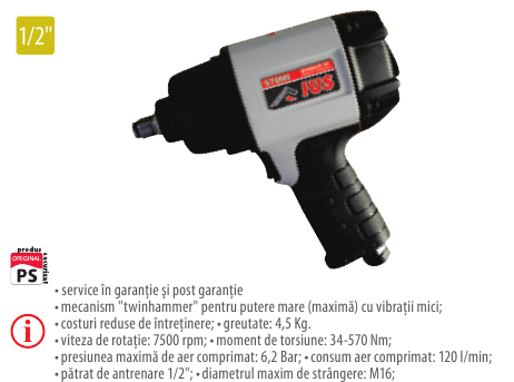 Pistol pneumatic impact 570 MI 1/2”