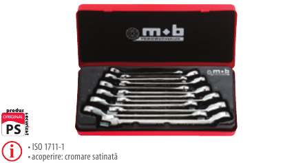 Seturi chei combinate cu clichet reversibil, cutie metal