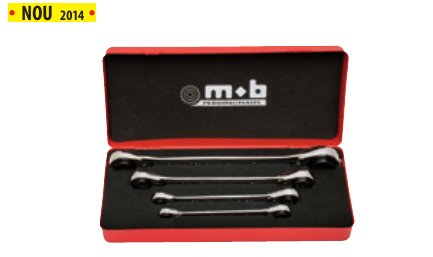Set 4 chei cu dublu clichet reversibil 4×4 în cutie metal