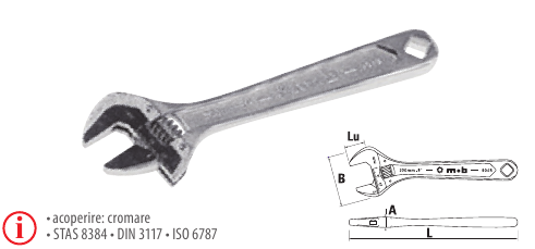 Chei reglabile cu rolă HEAVY DUTY, cromate