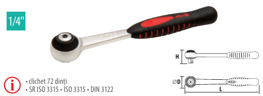 Antrenor cu clichet reversibil PREMIUM 1/4”