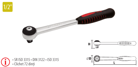 Antrenor cu clichet reversibil PREMIUM 1/2”