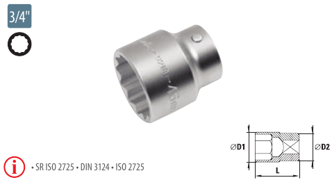 Capete chei tubulare cu dublu hexagon 3/4” - DH