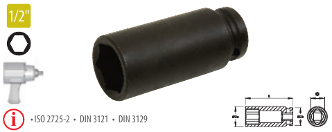 Capete chei tubulare lungi de impact 1/2” - SH