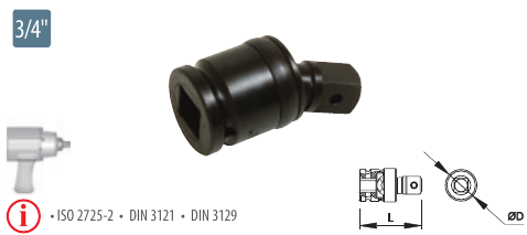 Intermediar cardanic de impact 3/4”
