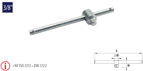 Antrenor cu pârghie glisantă 3/8”