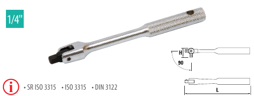 Antrenor articulat cu mâner 1/4”