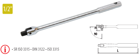 Antrenor articulat cu mâner 1/2”