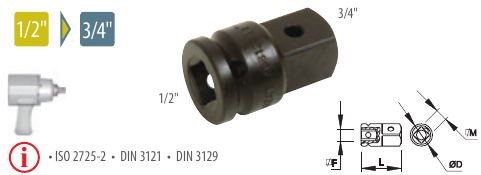 Amplificator de impact 1/2” - 3/4”