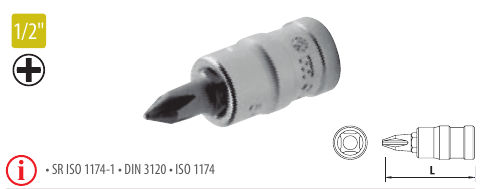 Capete chei tubulare cu bit locaş Phillips 1/2”