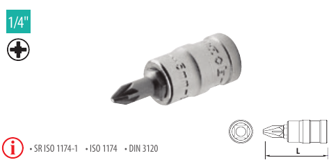 Capete chei tubulare cu bit locaş Pozidrive 1/4”