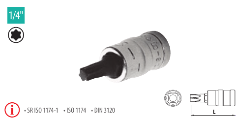 Capete chei tubulare cu bit locaş Torx 1/4”