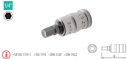 Capete chei tubulare cu bit locaş hexagonal 1/4”