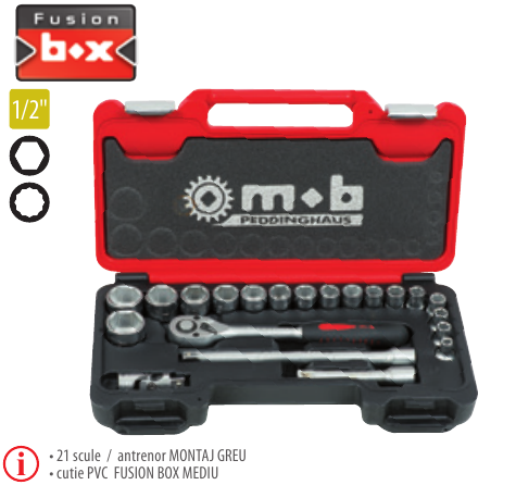 Trusa Fusion Box Mediu TCCT21MG×1/2” capete/accesorii