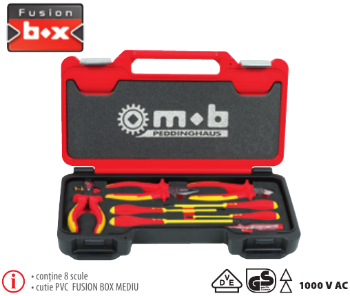 Trusă Fusion Box Mediu 1000V VDE8 Mentenanţă- Electrician