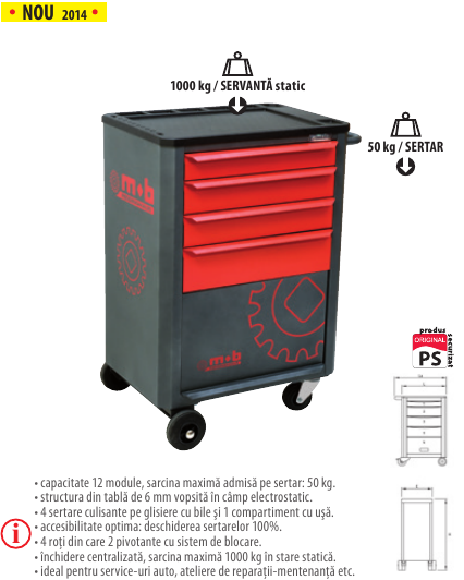 Servantă mobilă pentru scule TSG12 MOBIL4