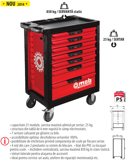 Servantă mobilă pentru scule TSG11 PROLINER