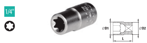 Capete chei tubulare cu profil Torx 1/4”