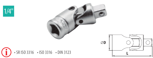 Intermediar cardanic 1/4”